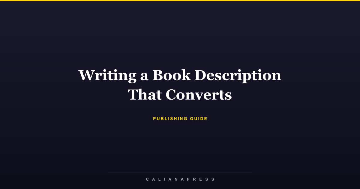 Writing a Book Description That Converts — Publishing Guide | Caliana Press